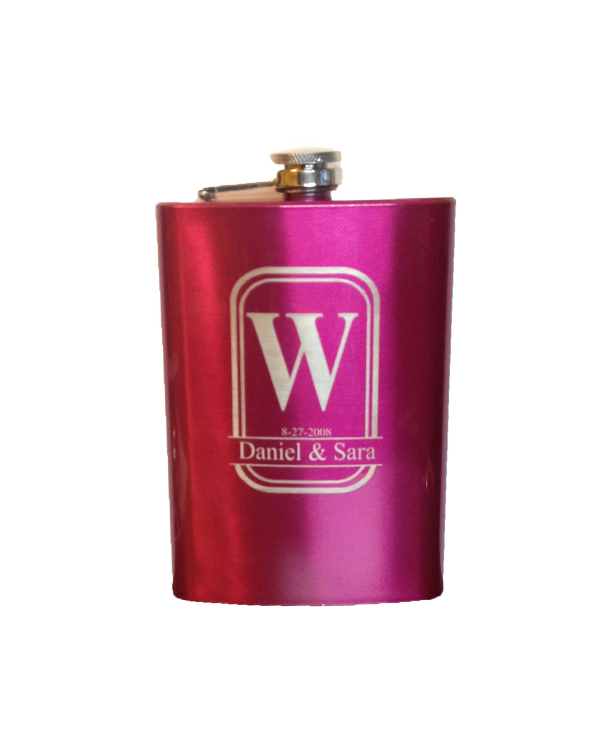15 8 Oz Etched Pink Engraved Flask Stainless Steel High Gloss Engraved Personalized Groomsman Gift Bridesmaid Gift Wedding Favor