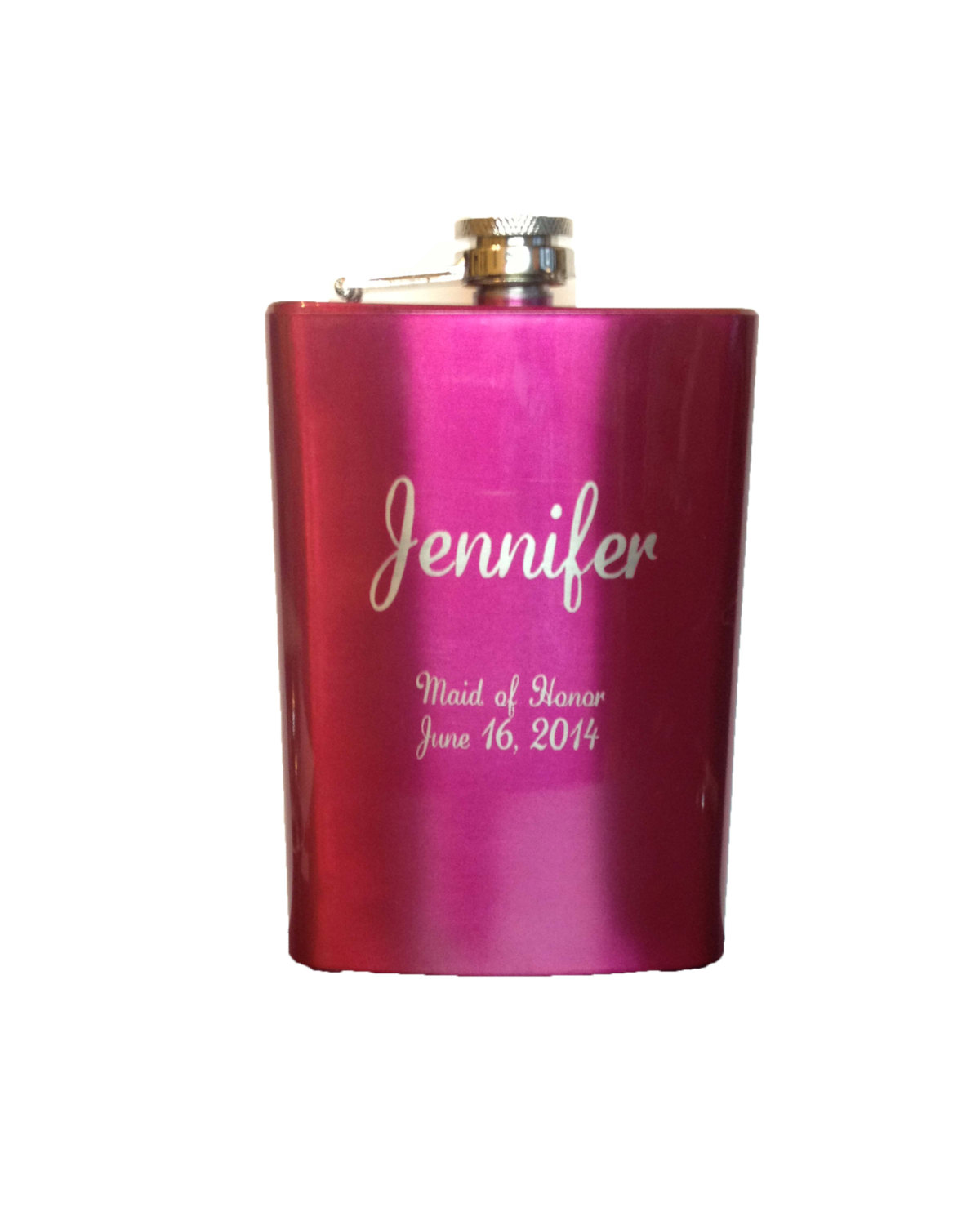 3 8 Oz Etched Pink Engraved Flask Stainless Steel High Gloss Engraved Personalized Groomsman Gift Bridesmaid Gift Wedding Favor